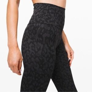 Lululemon Athletica 28” Align Leggings Black Leopard/cheetah Print